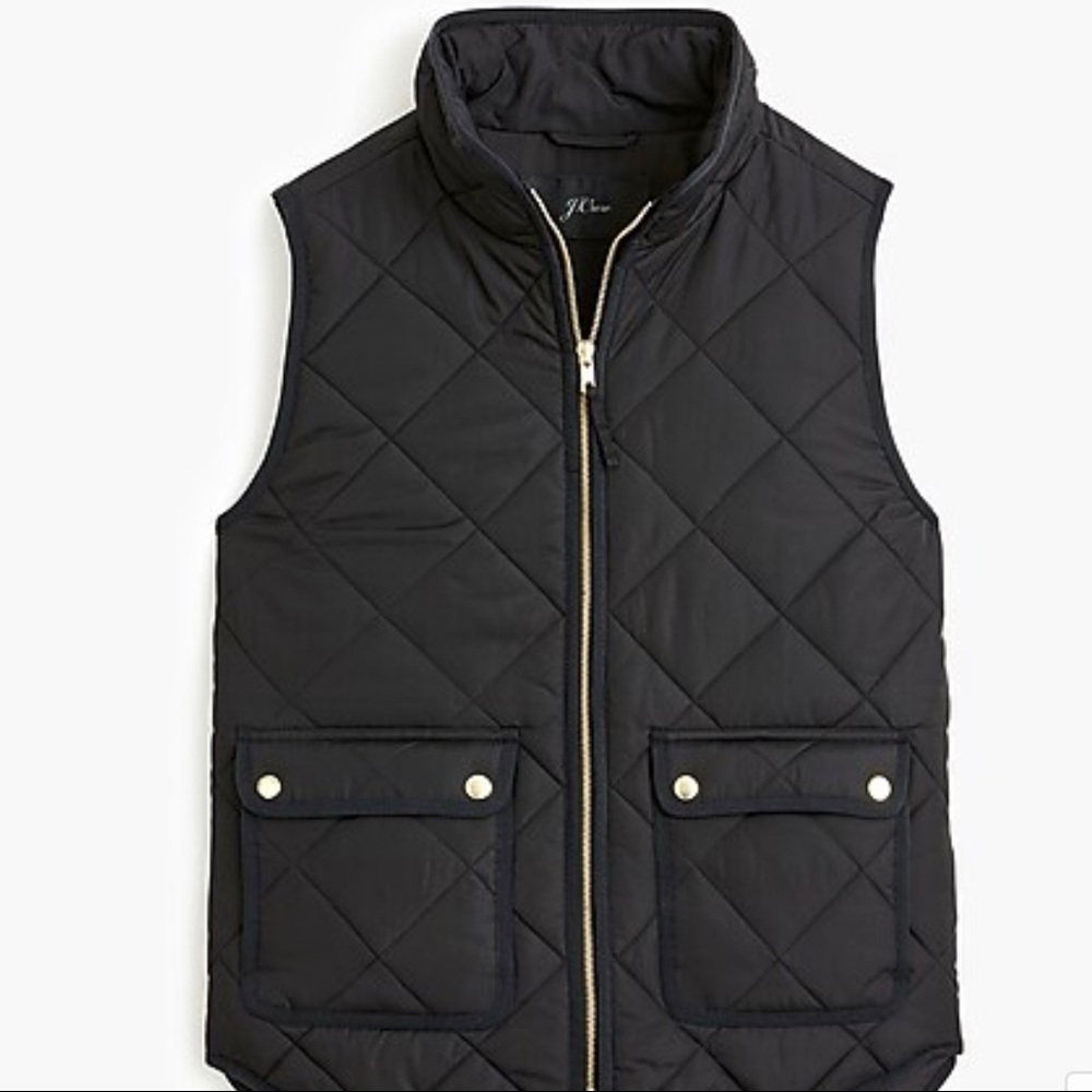NWT J. Crew Black Excursion Puffer Vest Size Med